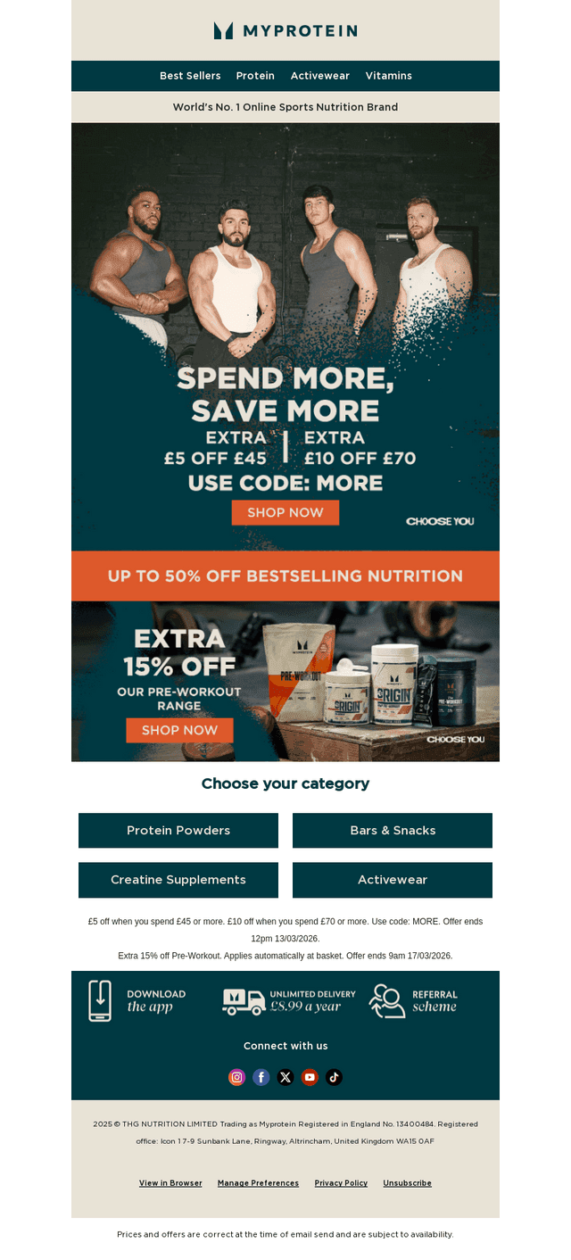 Myprotein email from Wed, Mar 11, 2026