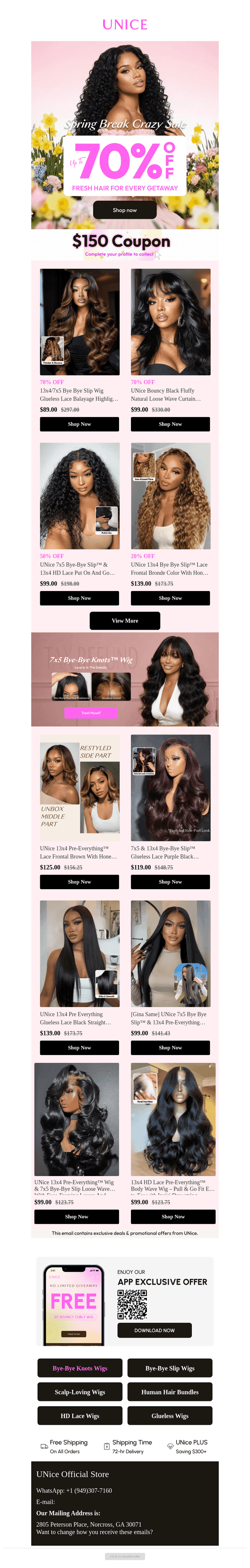 Everything Up to 70% Off for Spring Break