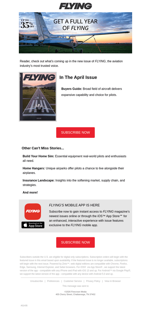 Check Out FLYING's April Issue