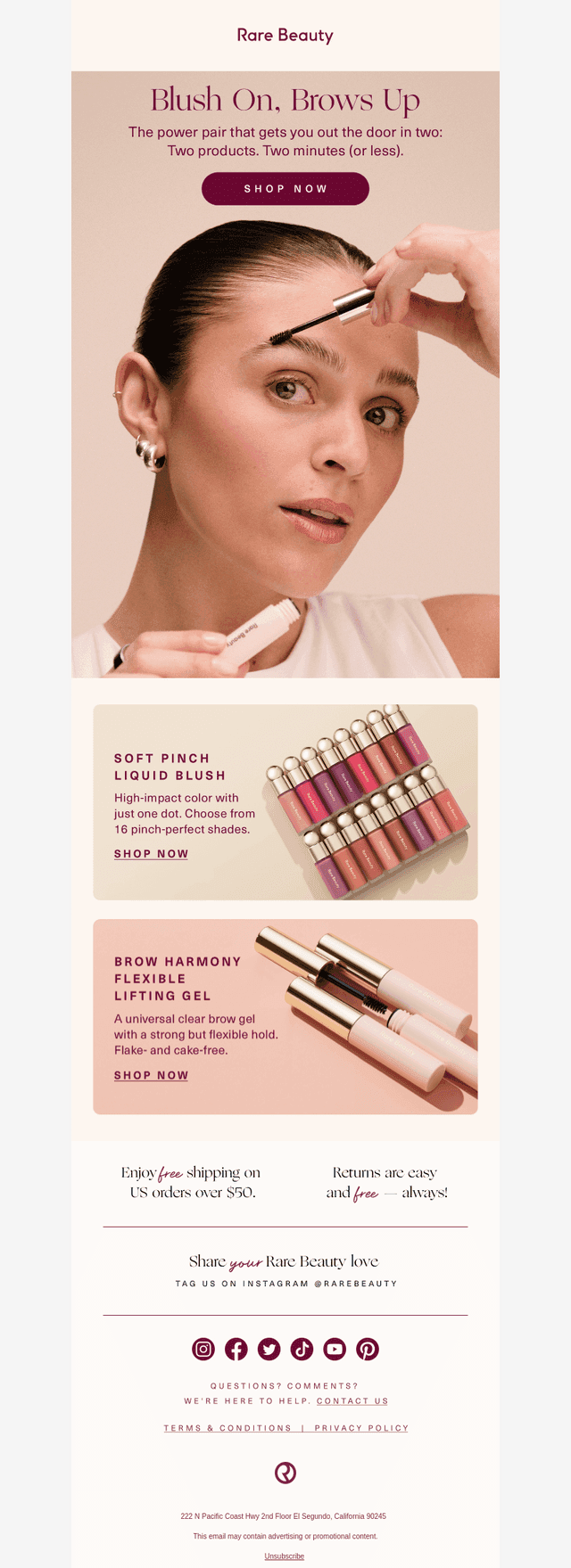 Blush on, brows up 🙌