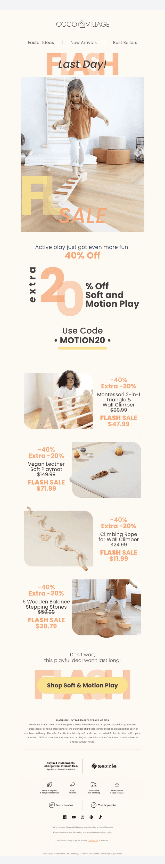 🔴 Final Call: 40% + Extra 20% OFF Soft & Motion Play