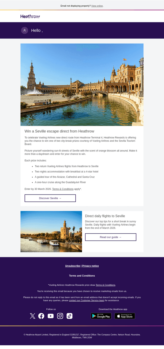 Win a Seville escape this Spring