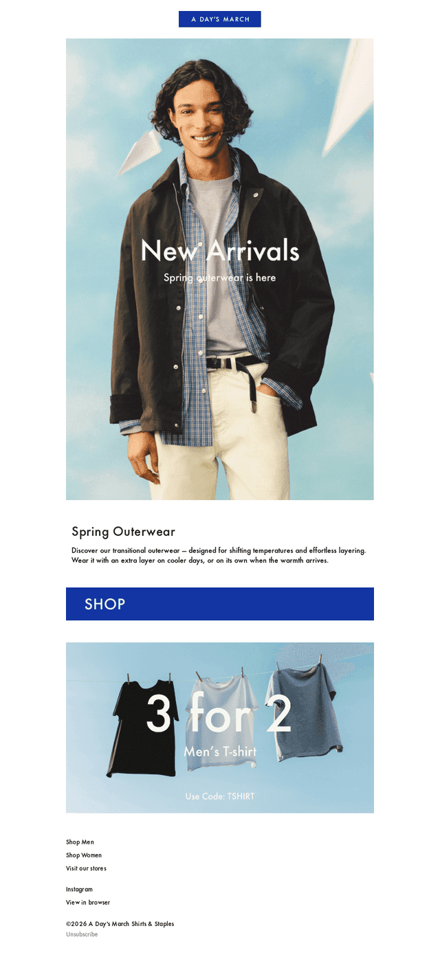 A Day's March email from Wed, Mar 11, 2026