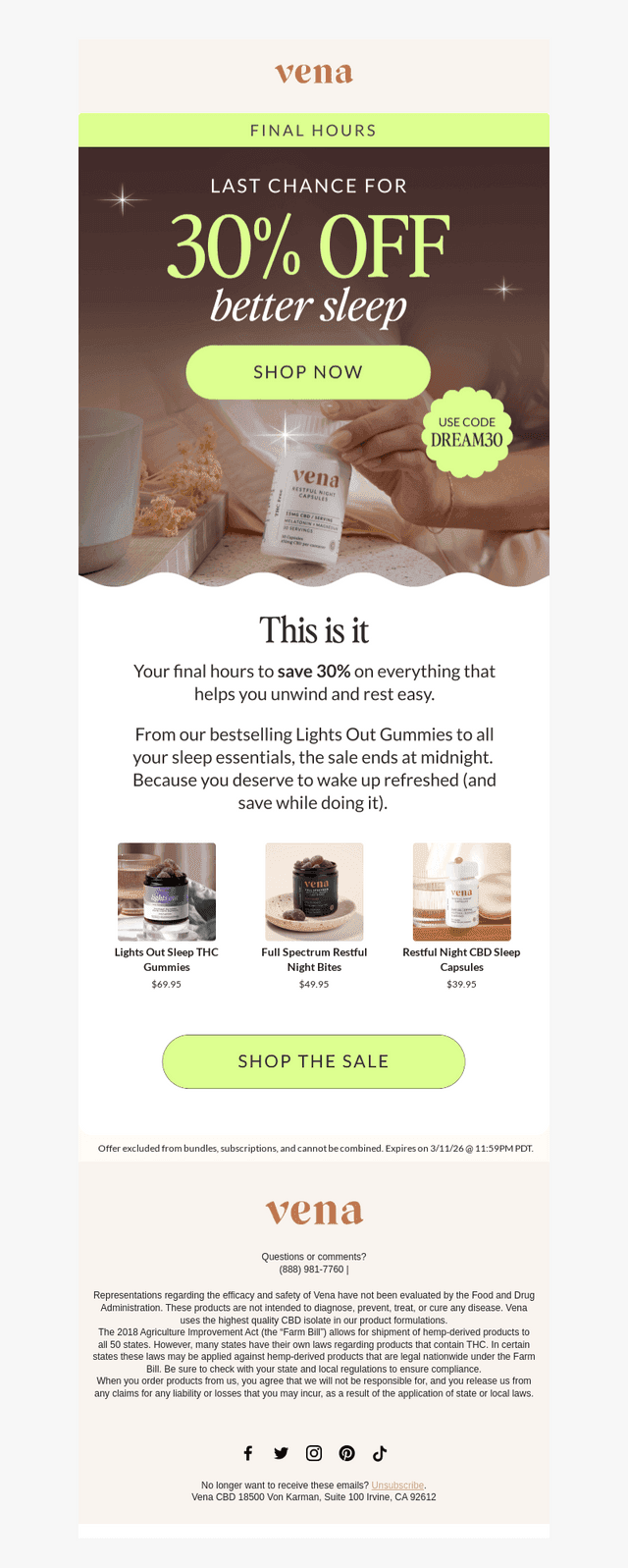 Final Hours: Sleep Products at 30% Off 🌜