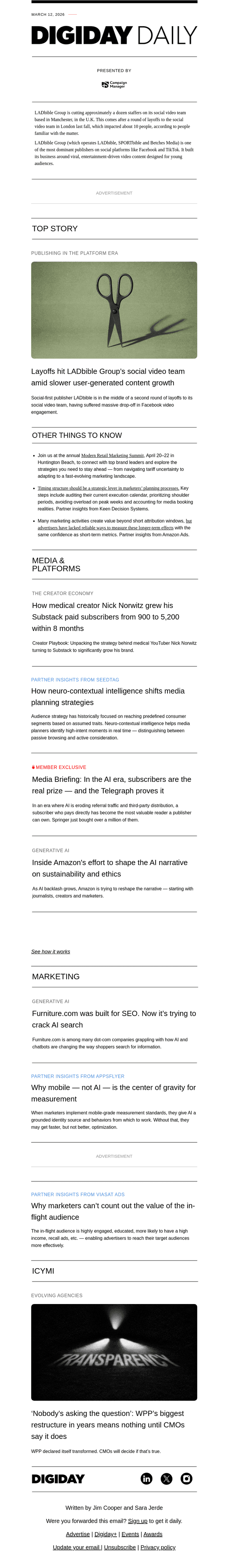 Digiday email from Thu, Mar 12, 2026