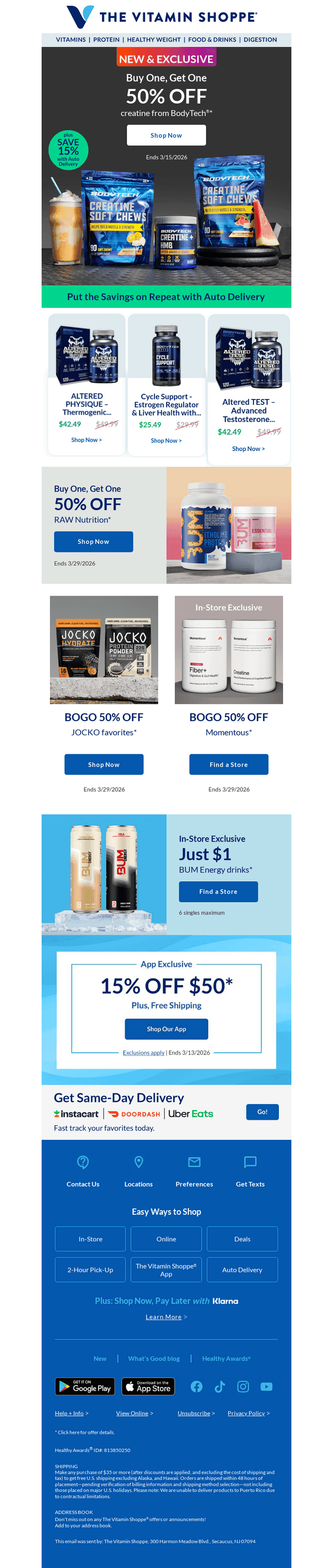 HOW much off creatine exclusives?