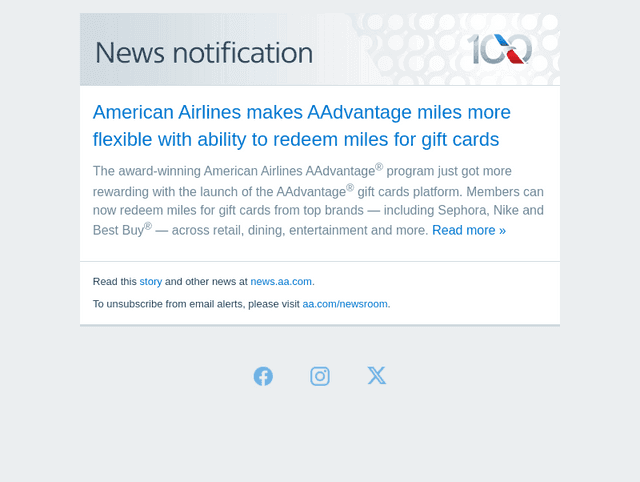 American Airlines email from Thu, Mar 12, 2026
