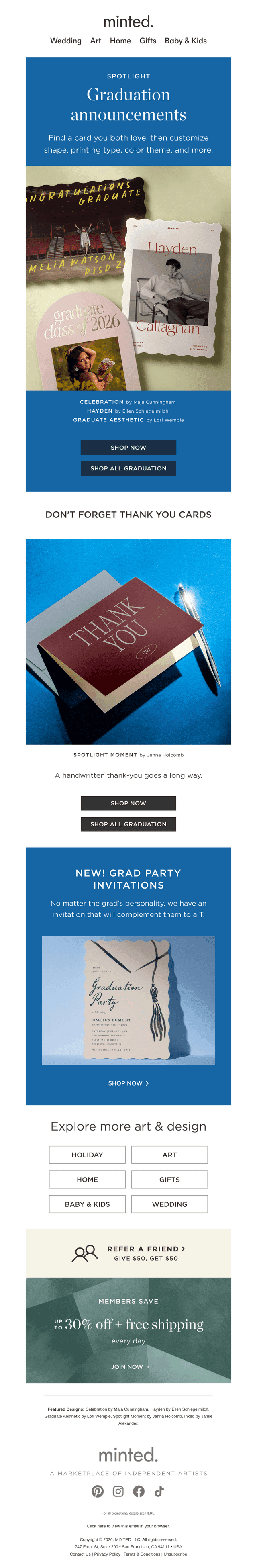 Spotlight: graduation announcements