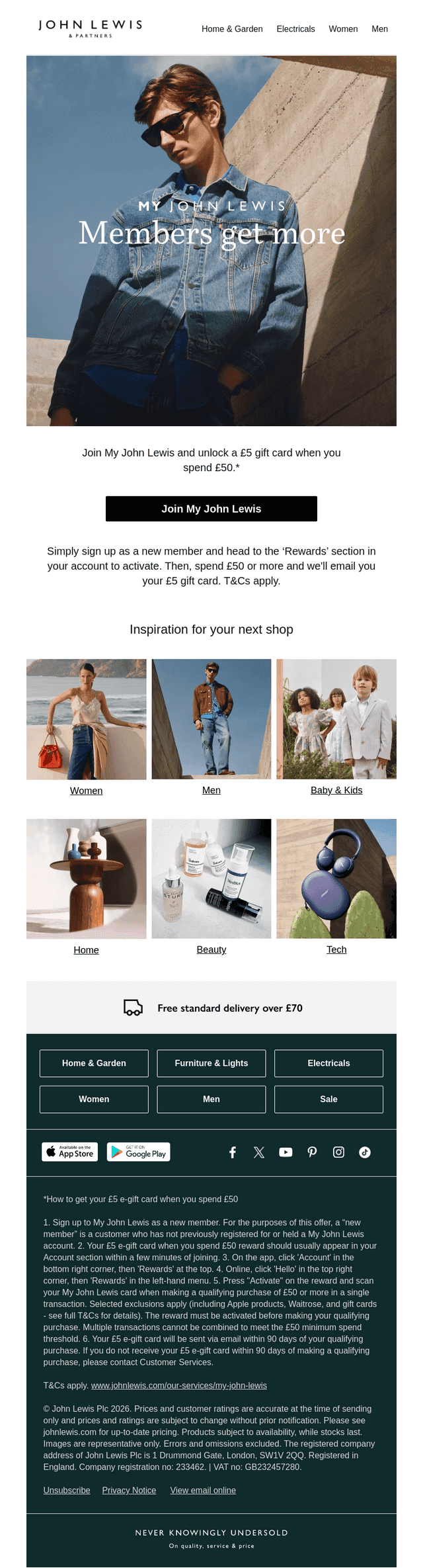 John Lewis email from Thu, Mar 12, 2026