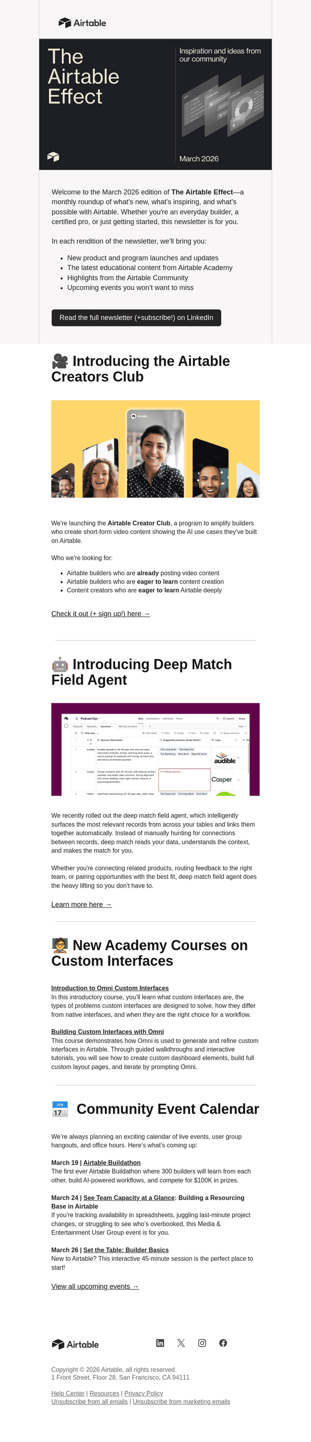 The Airtable Effect | Airtable Creators Club + Deep Match Field Agent