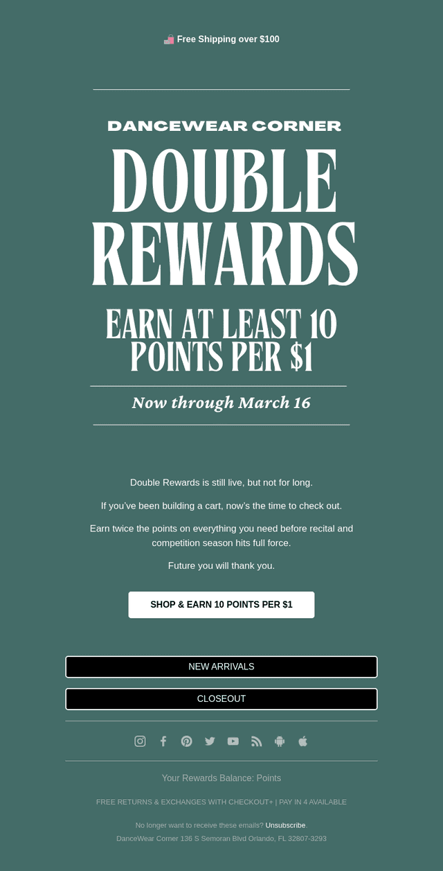 Shop & Earn 10 Points per $1! 🎉