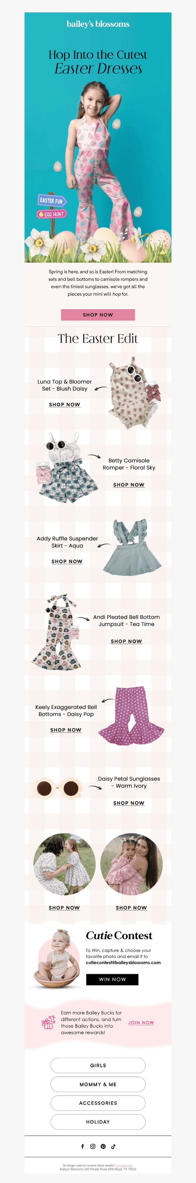 Bailey's Blossoms email from Fri, Mar 13, 2026
