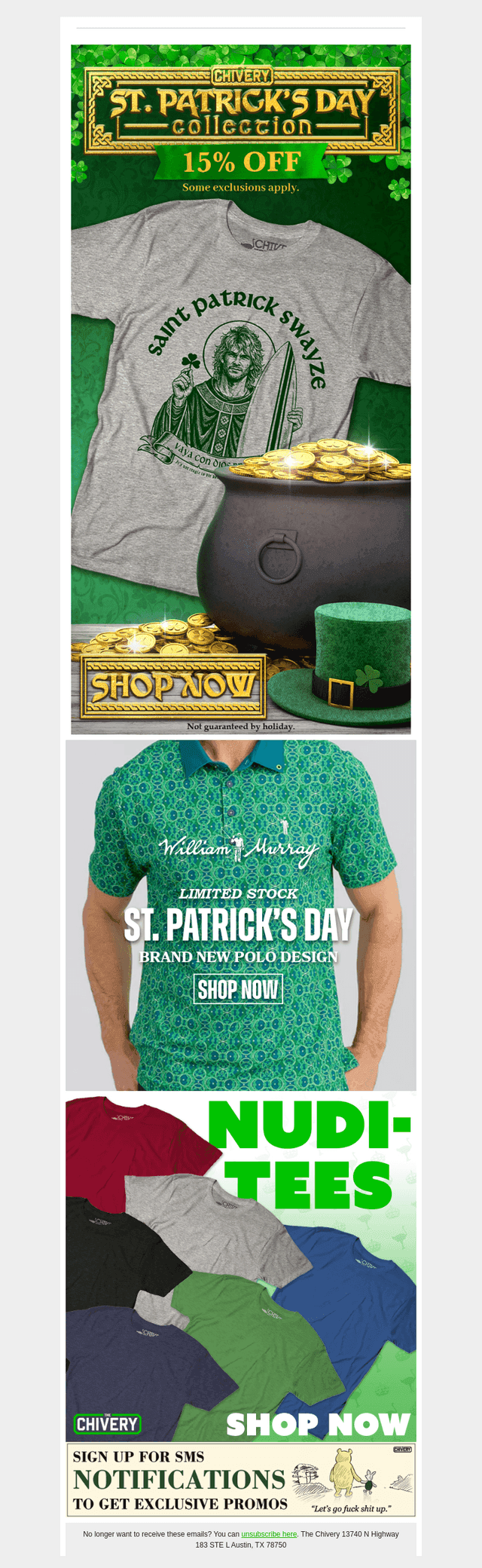 Get Lucky. Get Polos. Get Tees.