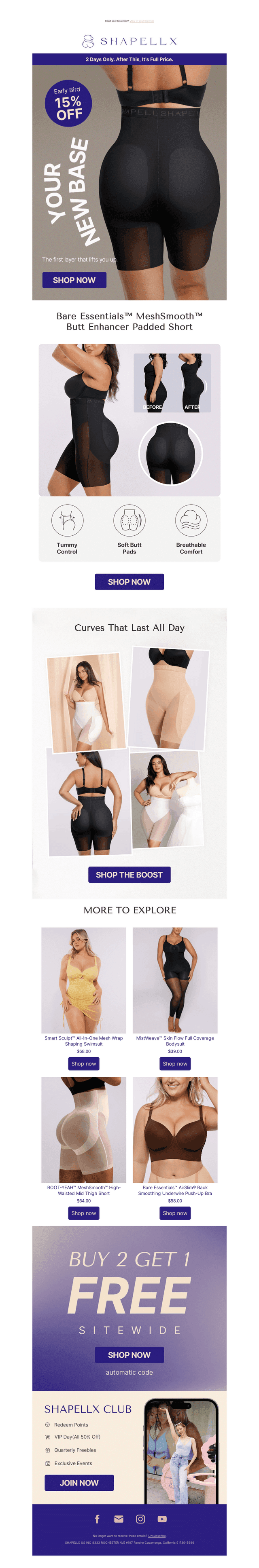 15% Off New Curves. 2 Days!
