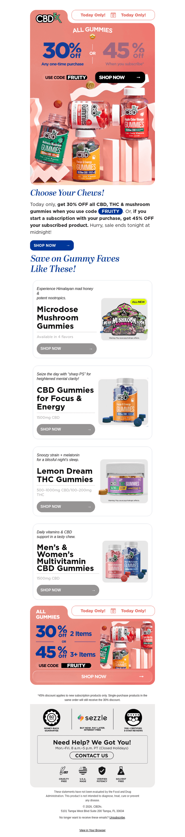 Today Only: Up to 45% OFF CBD & THC Gummies!