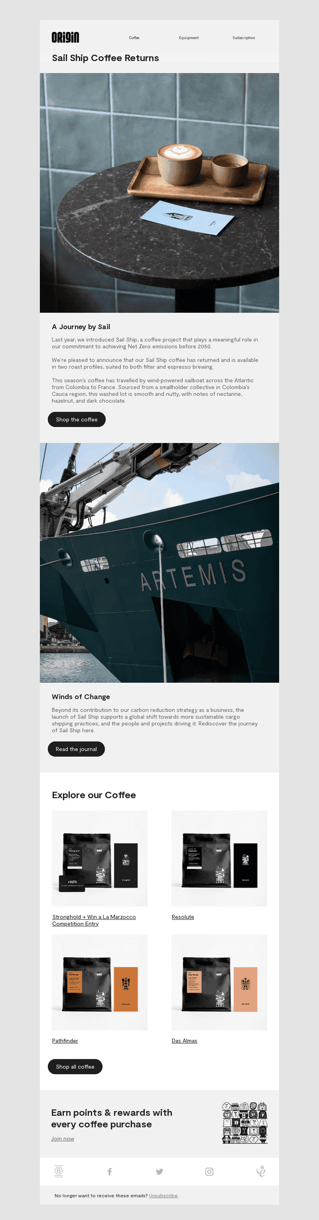 Sail Ship Coffee Returns