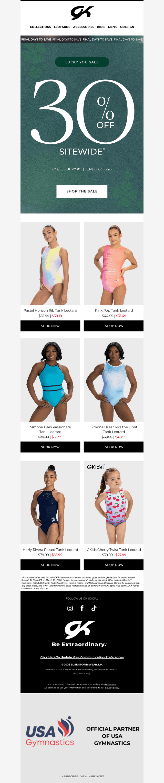 30% OFF Lucky Savings Continue