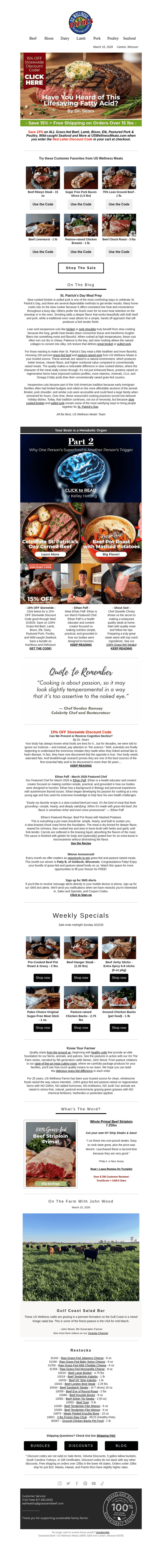US Wellness Meats email from Sun, Mar 15, 2026