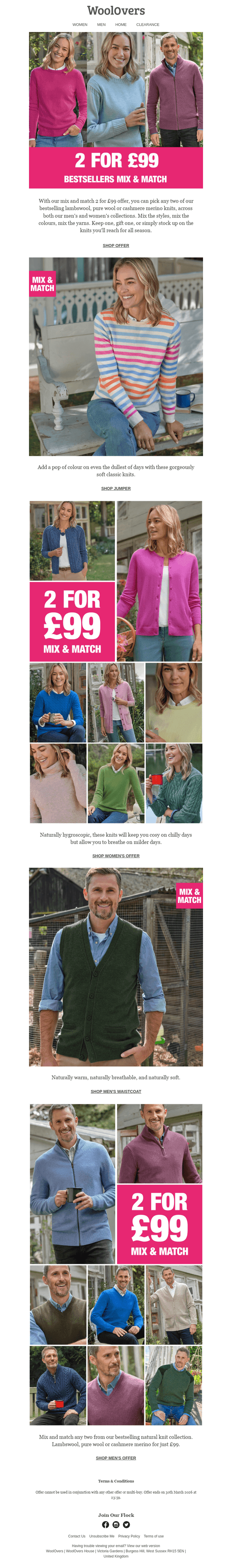 2 For £99 Cashmere Blend, Lambswool & Pure Wool