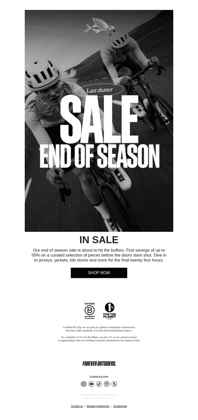 Sale Ends Tomorrow