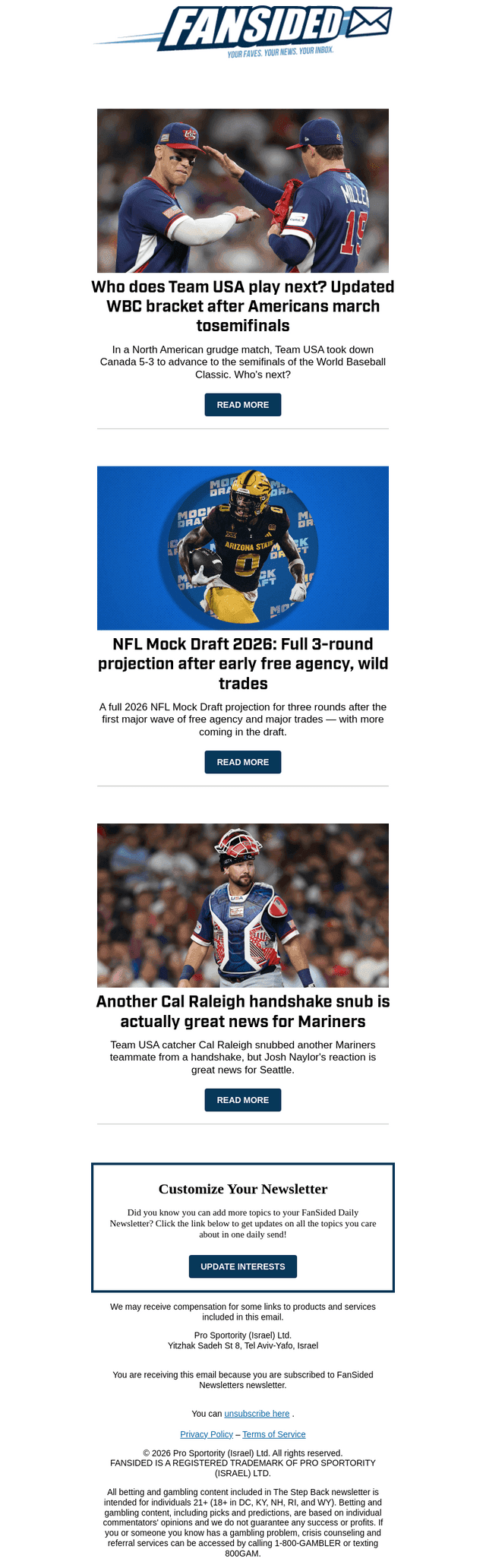 FanSided email from Sun, Mar 15, 2026
