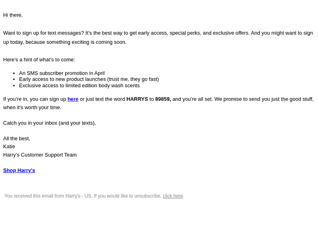 Harrys email from Sun, Mar 15, 2026