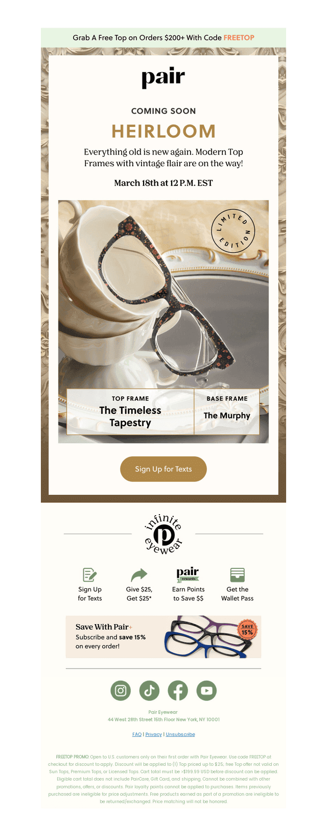 Pair Eyewear email from Sun, Mar 15, 2026