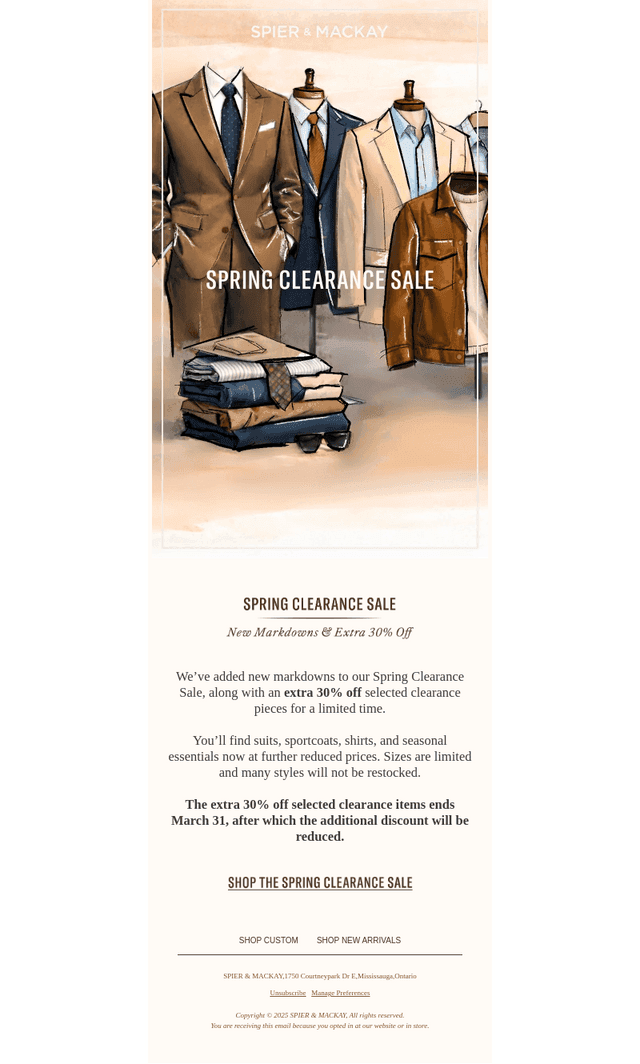 The Spring Clearance Sale!