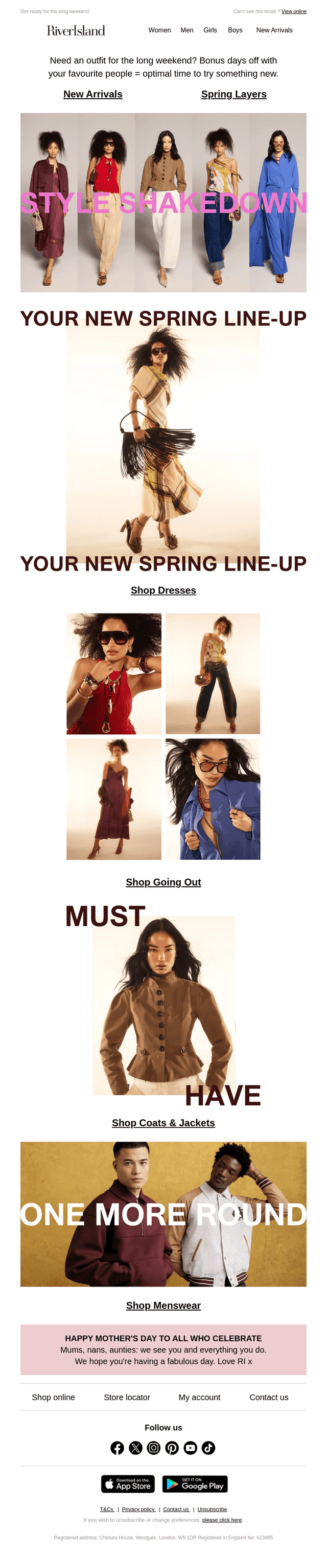River Island email from Sun, Mar 15, 2026