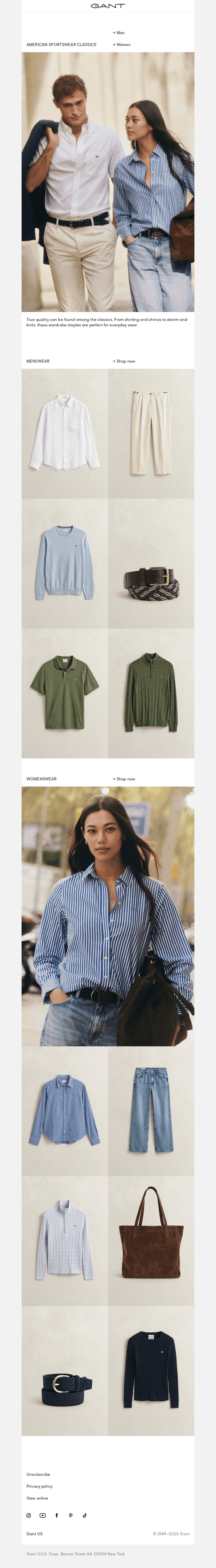 American sportswear classics