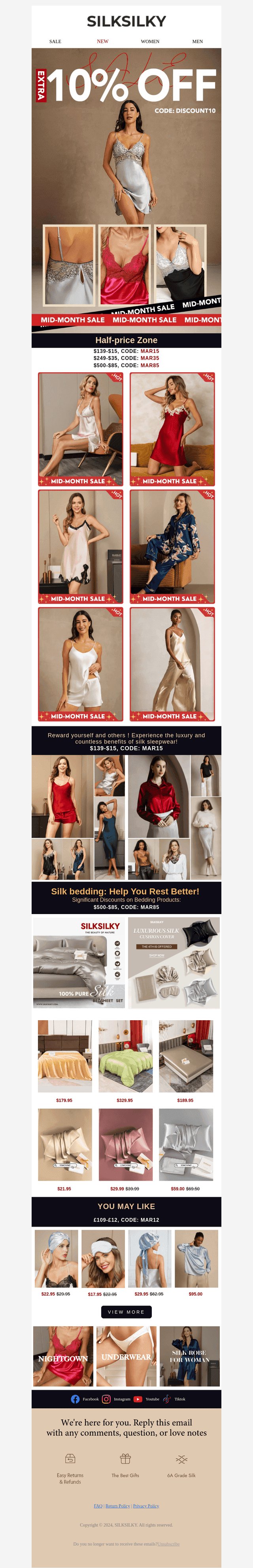 Mid-Month Magic: Select Silk at Half Price. 🌙