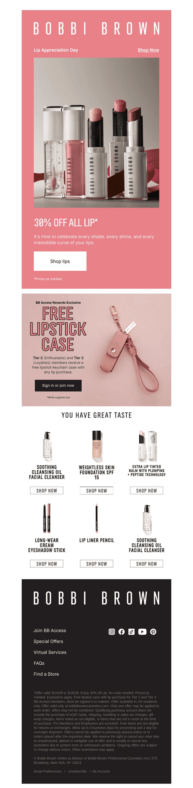 Elevated lips, exclusive savings