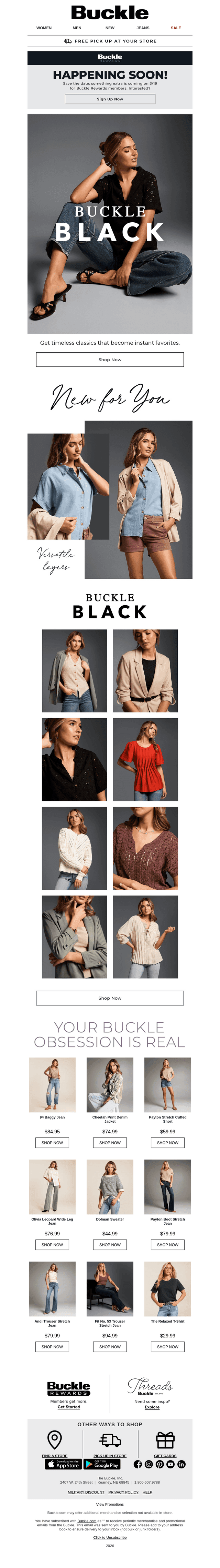 Buckle Black: The Latest Collection