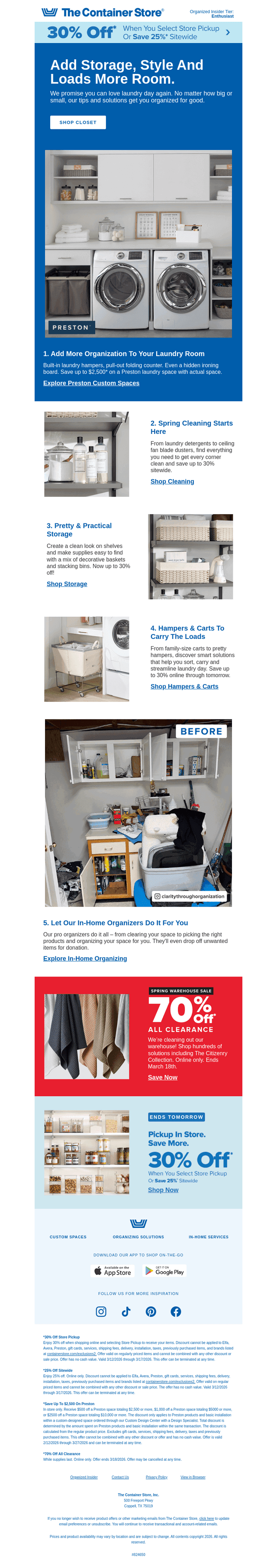 The Container Store email from Mon, Mar 16, 2026