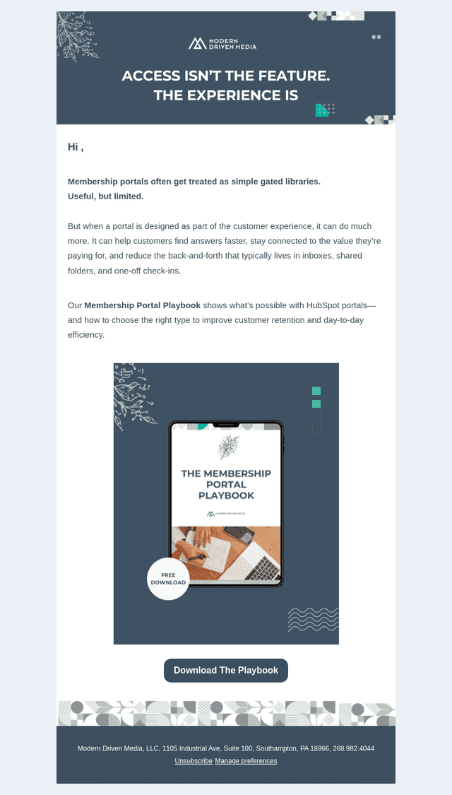 Modern Driven Media email from Mon, Mar 16, 2026