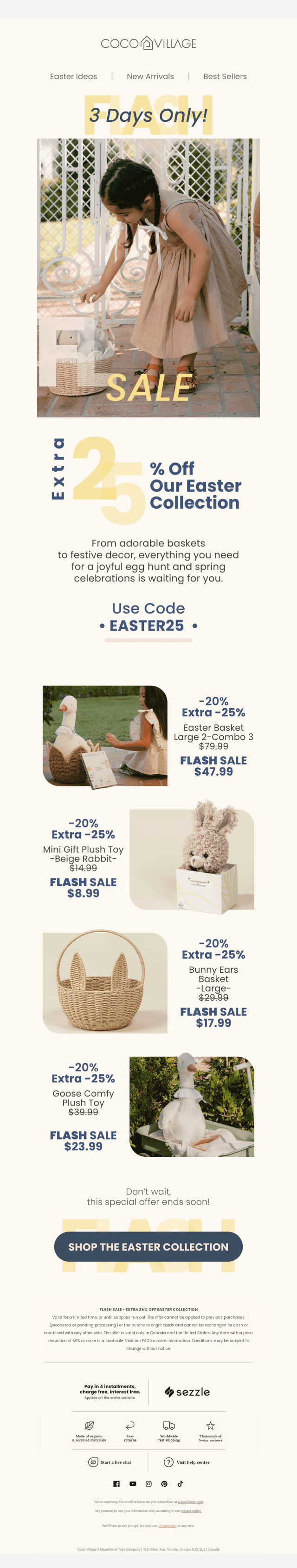 🚀 Flash sale : Extra 25% OFF Easter Collection