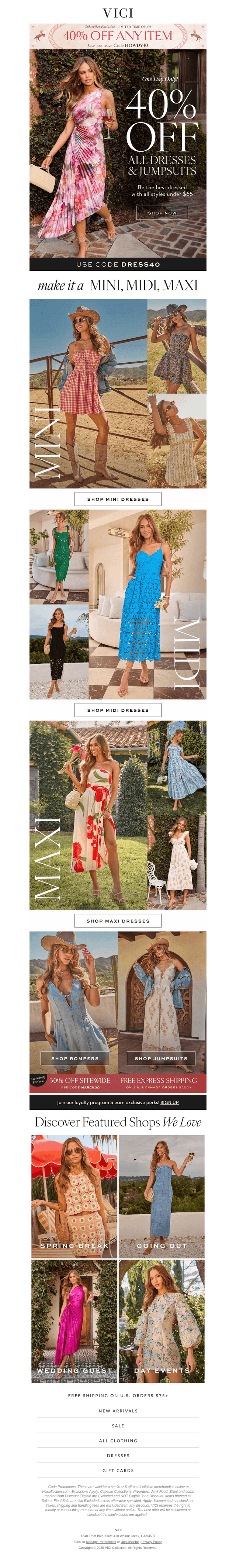 40% Off! 🎉 There's a Mini, Midi, Maxi Party Inside