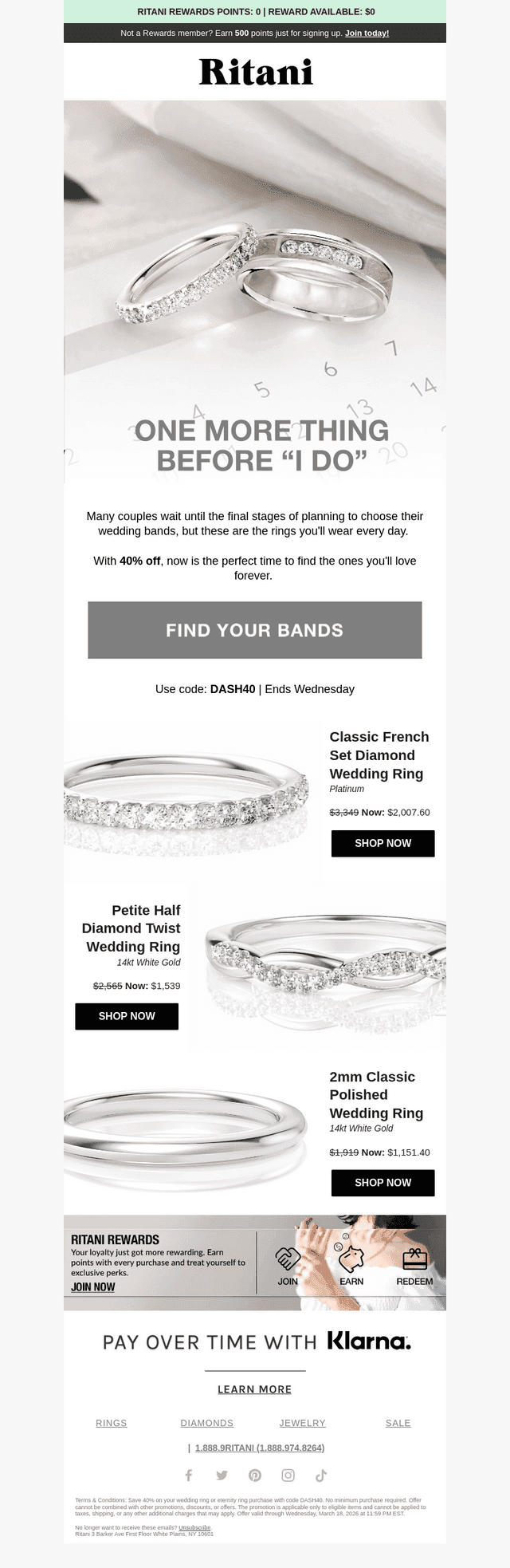 Final Days: 40% Off Wedding Rings 🚨