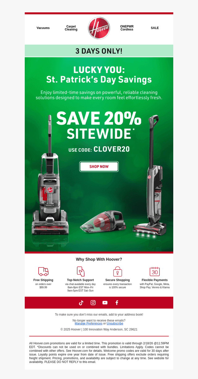 Hoover email from Tue, Mar 17, 2026