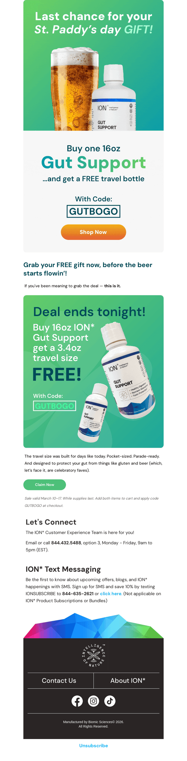 🍀 Last call — BOGO ends tonight