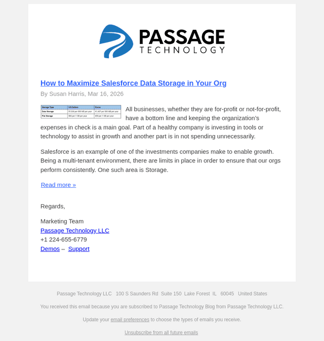 Passage Technology email from Tue, Mar 17, 2026