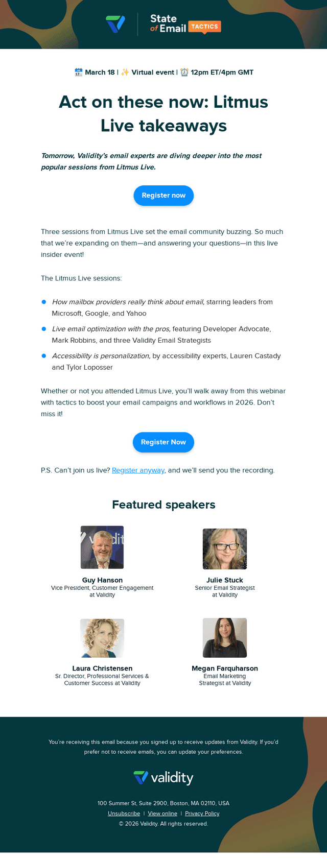 Validity Inc. email from Tue, Mar 17, 2026
