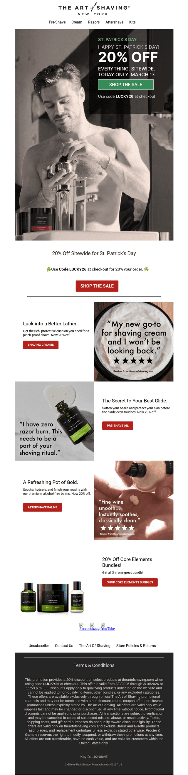 The Art of Shaving email from Tue, Mar 17, 2026