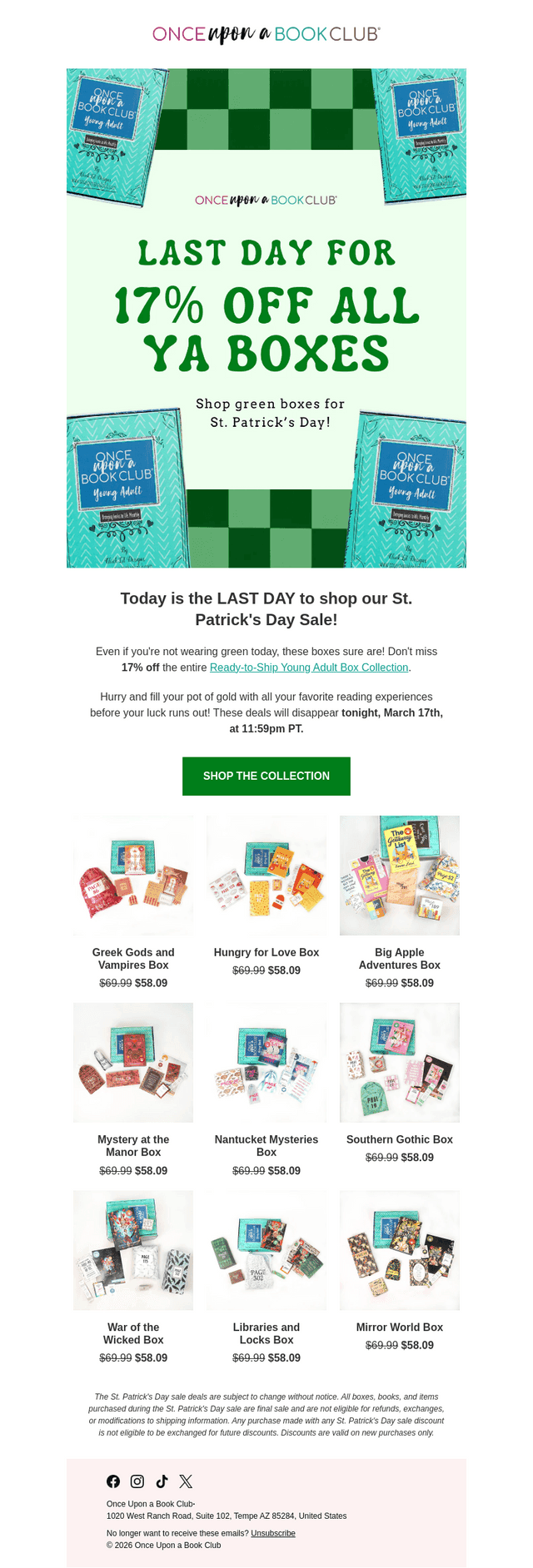 Once Upon A Book Club email from Tue, Mar 17, 2026