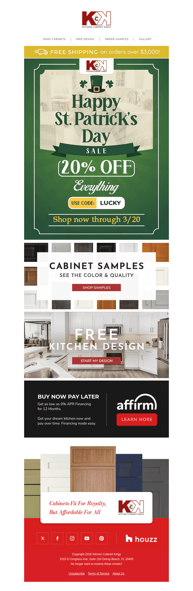 Kitchen Cabinet Kings email from Tue, Mar 17, 2026