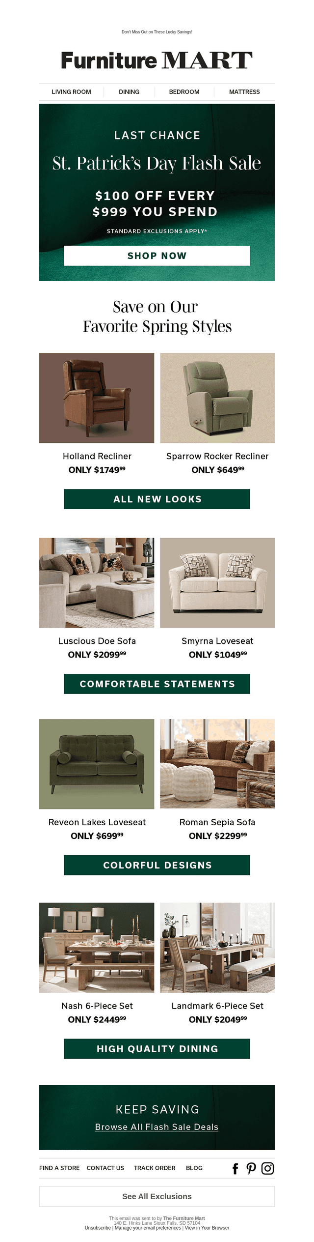 The Furniture Mart email from Wed, Mar 18, 2026