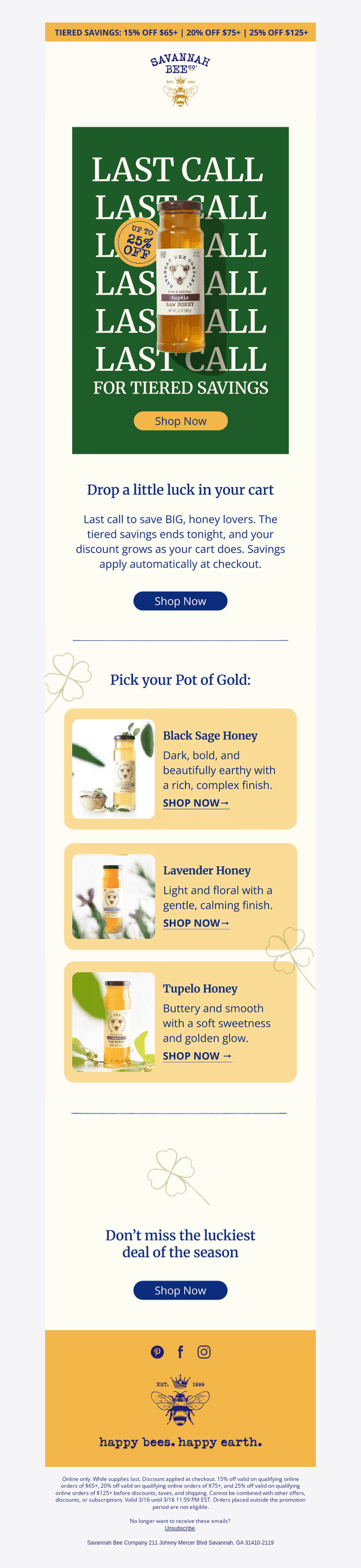 Savannah Bee email from Wed, Mar 18, 2026