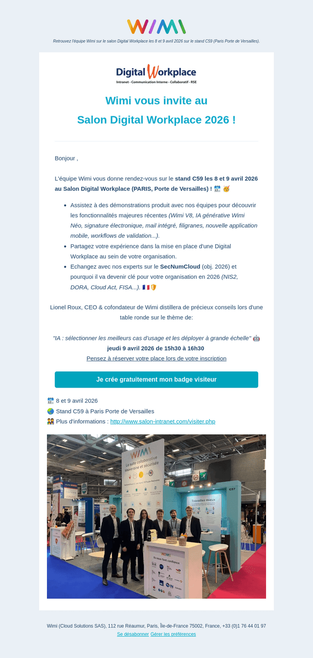 Salon Digital Workplace 2026 - Invitation 🗓️