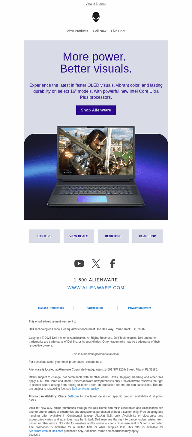 Streamlined performance, no distractions | Alienware 16 Area-51