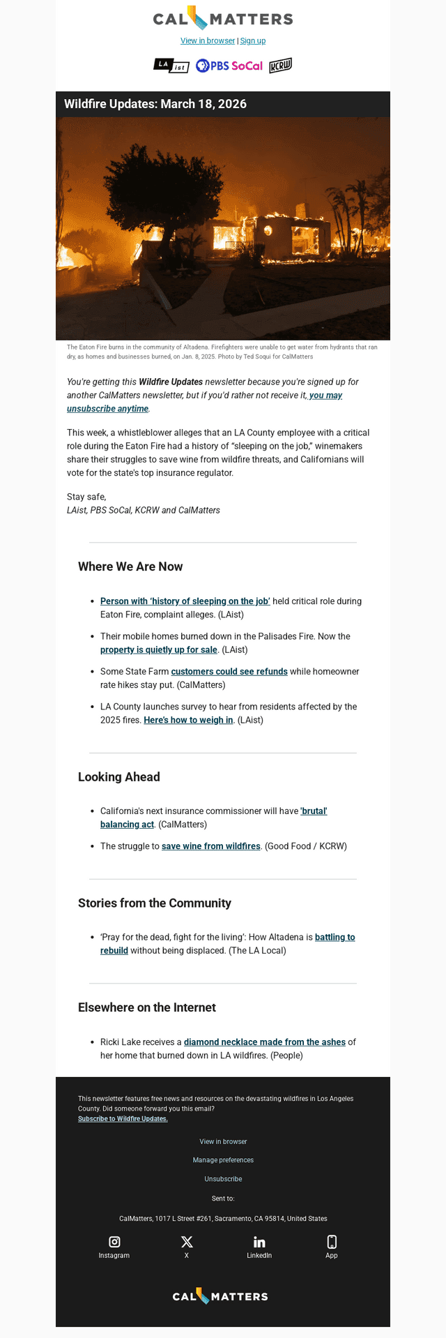 Calm email from Wed, Mar 18, 2026